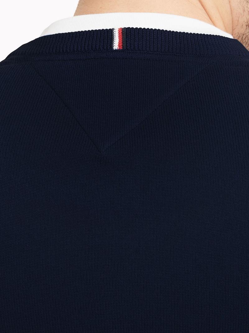 Férfi Tommy Hilfiger Essential crewneck Pulóverek Kék | HU 945RVD